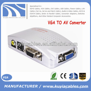 VGA zu AV Signal TV S-Video Converter Box Adapter Unterstützt NTSC PAL System